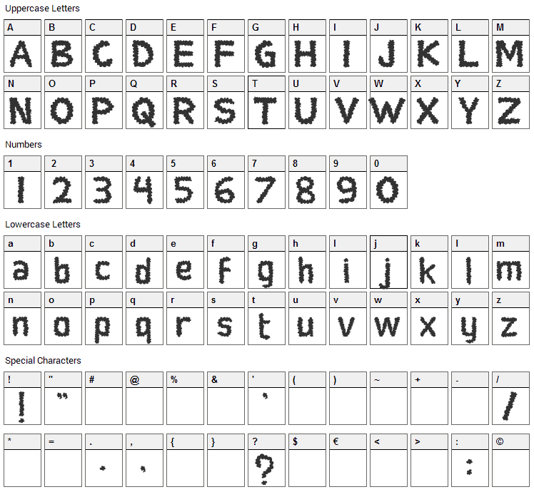 Social Monster Font Character Map