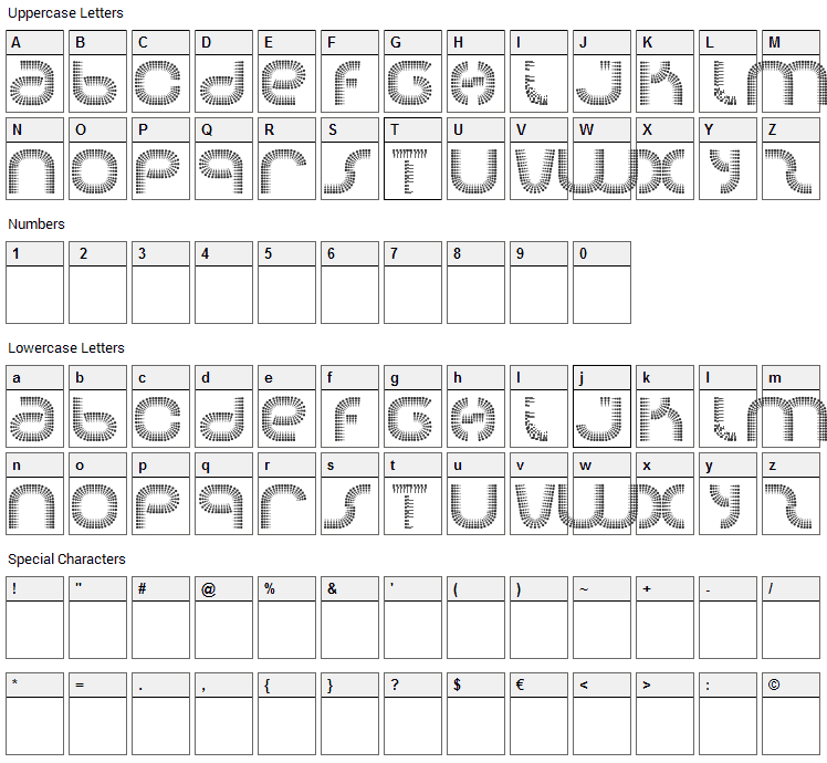 Soda Font Character Map