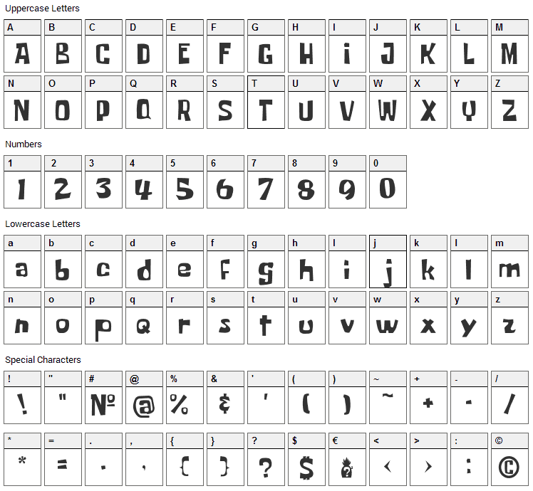 Some Time Later Font Character Map