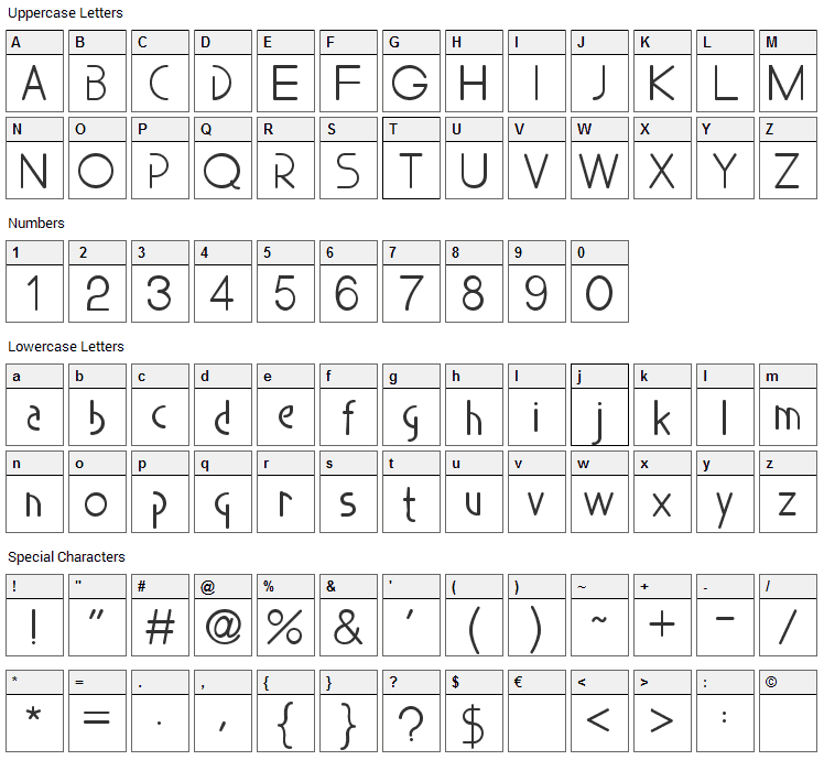 Something Font Character Map