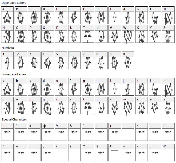 Sound-Sample Font Character Map
