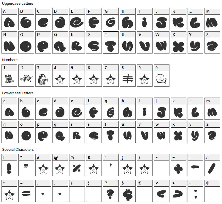 Souper 3 Font Character Map