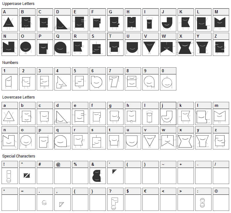 Speci.ALE Font Character Map