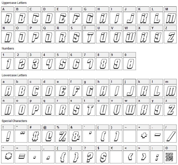 Spyh Font Character Map