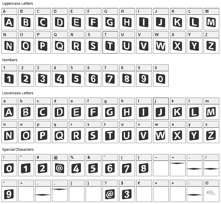 Square Kids Font Character Map