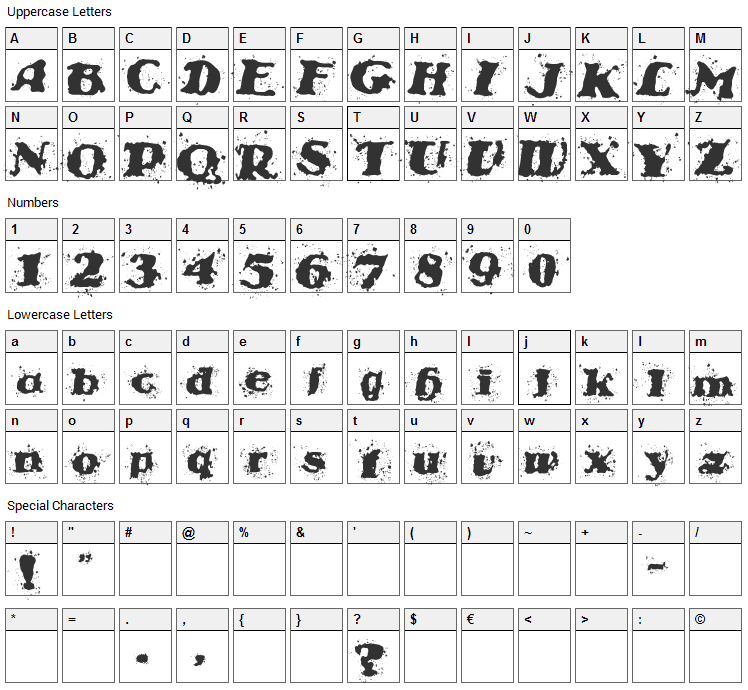 StableNo Font Character Map