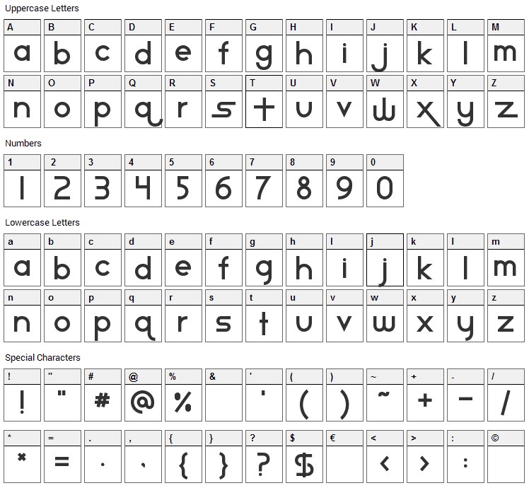 Star Avenue Font Character Map