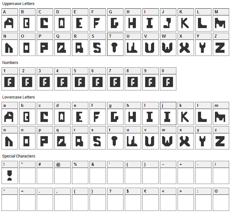 Start Up Font Character Map