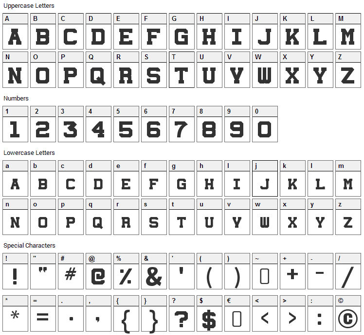 Station 232 Font Character Map