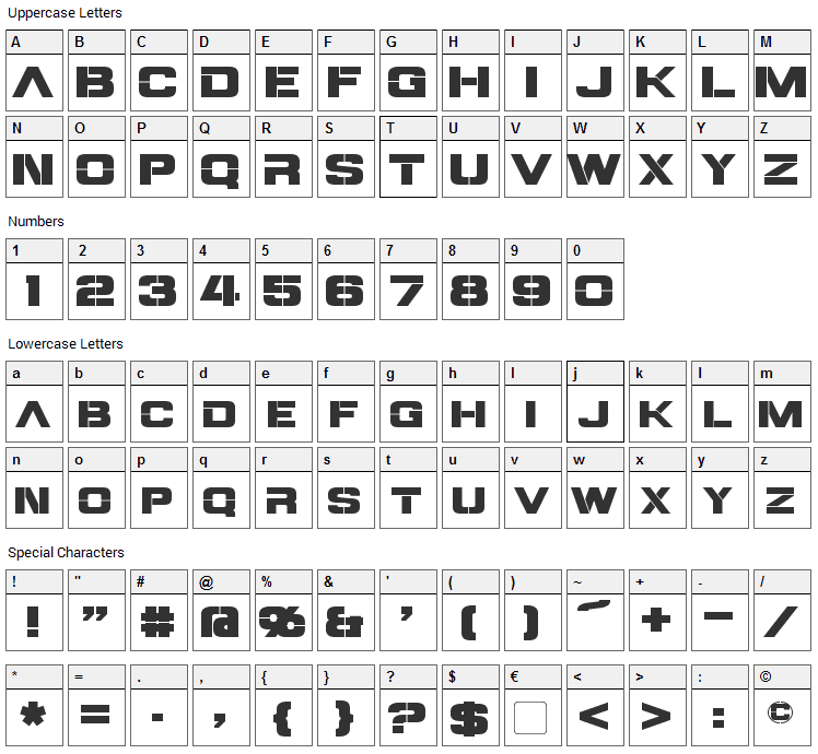 Steiner Font Character Map