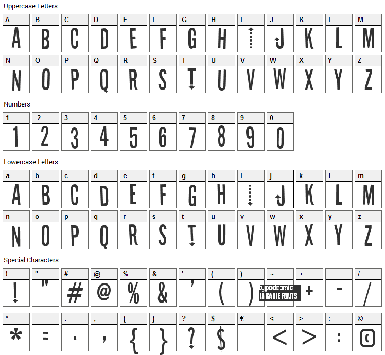 Stereofidelic Font Character Map