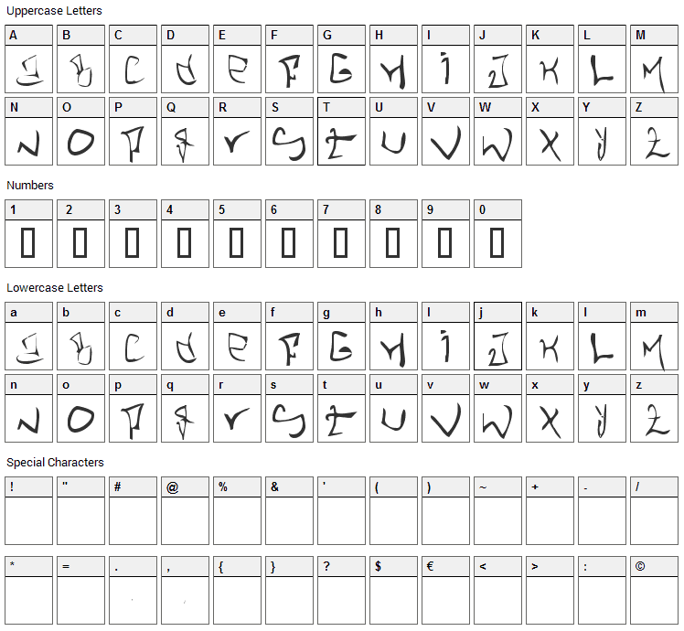 STHLM Graffiti Font Character Map