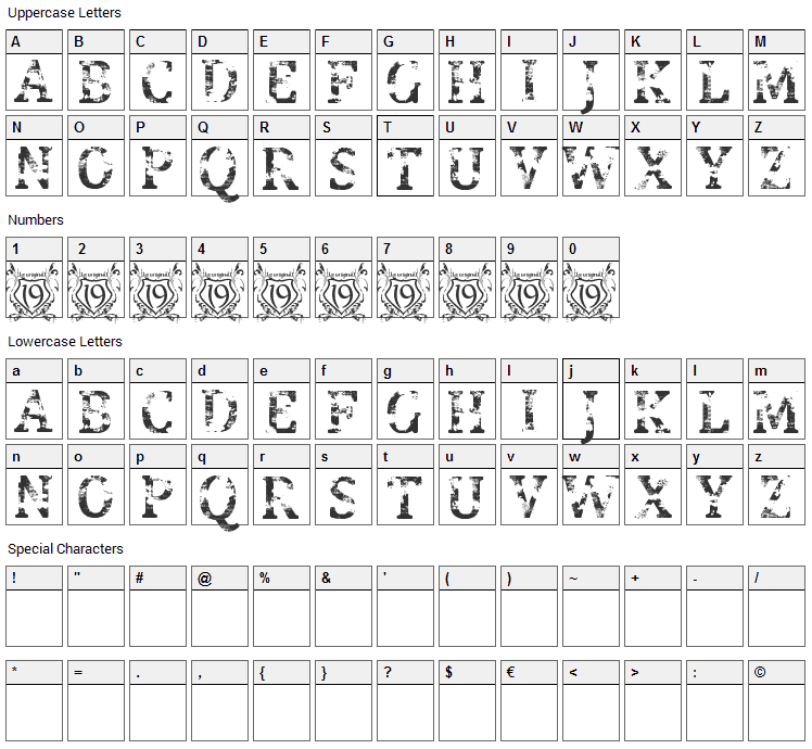 Street Blues Trial Font Character Map