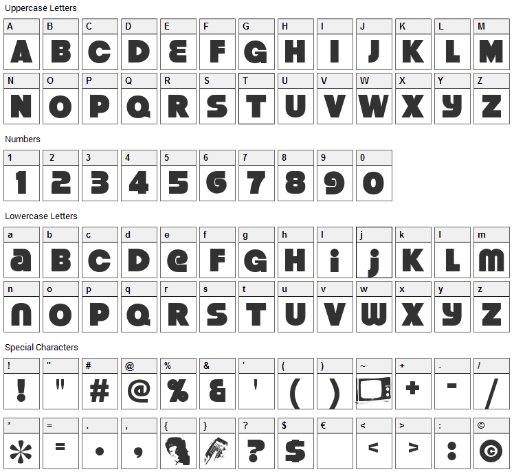 Strenuous Font Character Map