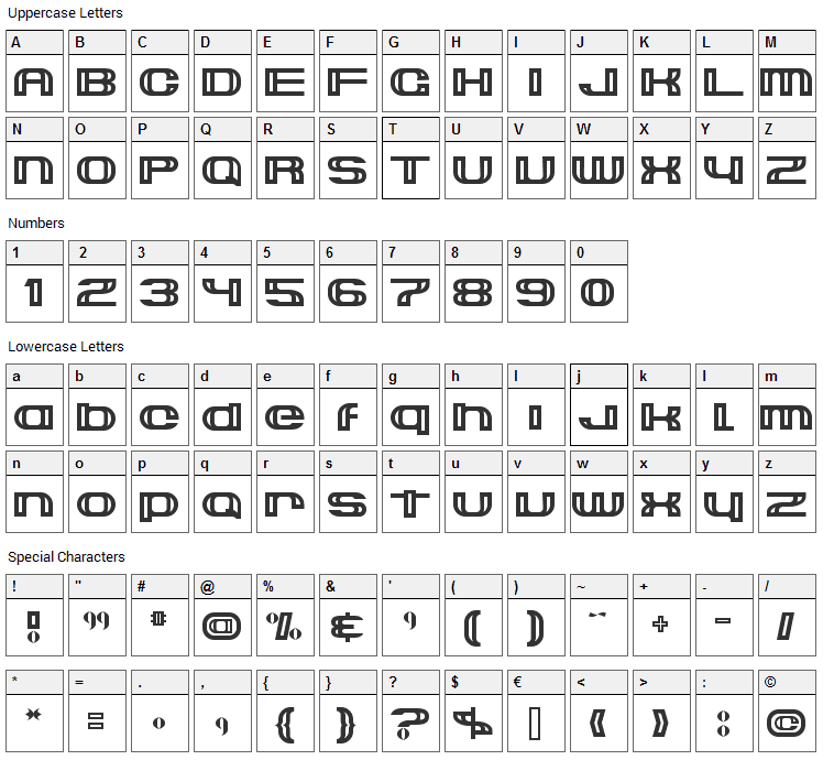 Suncatcher Font Character Map