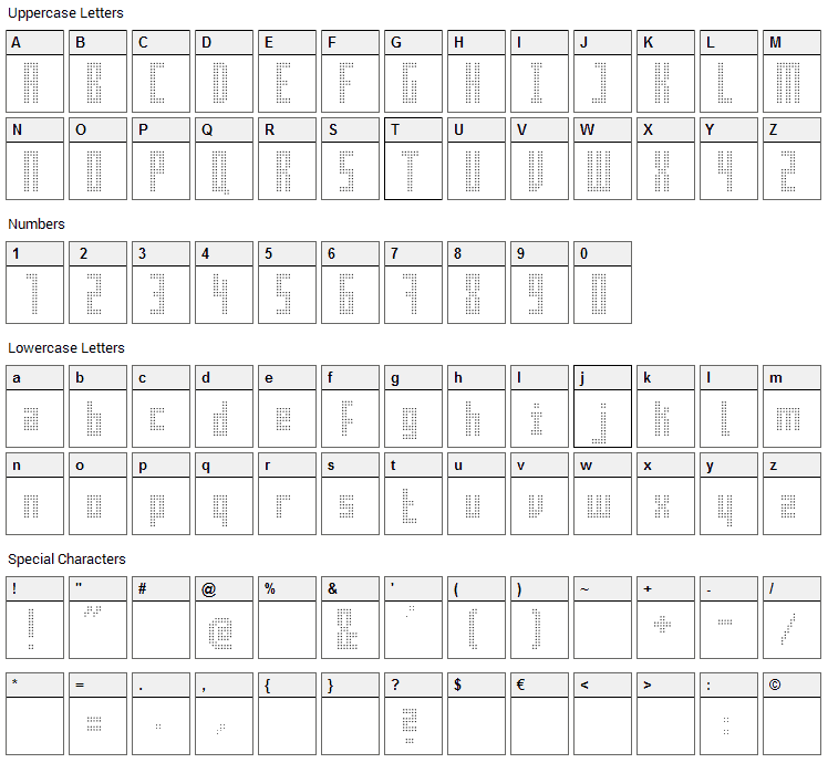 Superaircraft Font Character Map