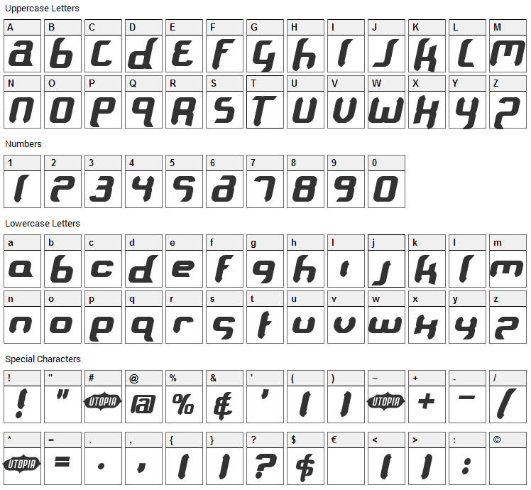 Supersoulfighter Font Character Map