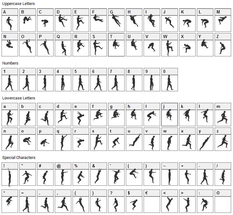 Swifty Font Character Map