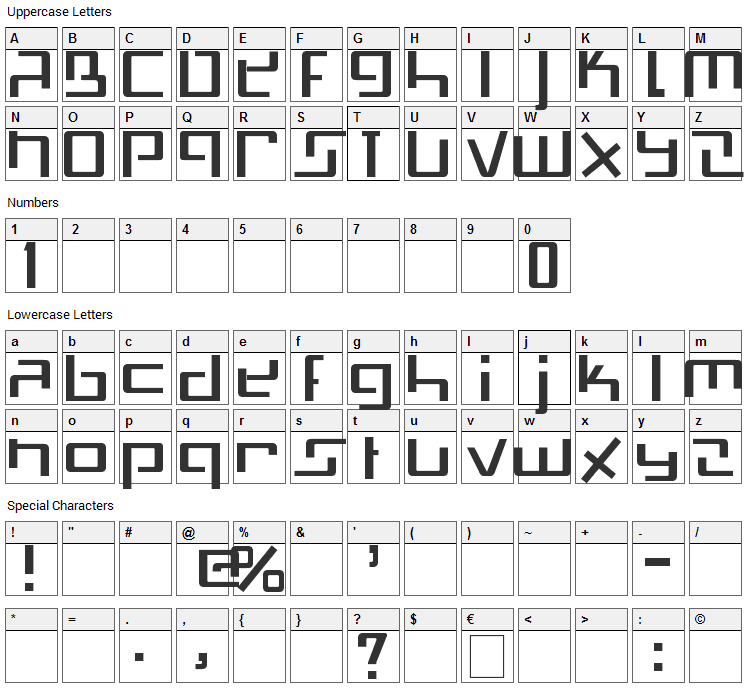 Swiss Mad Font Character Map