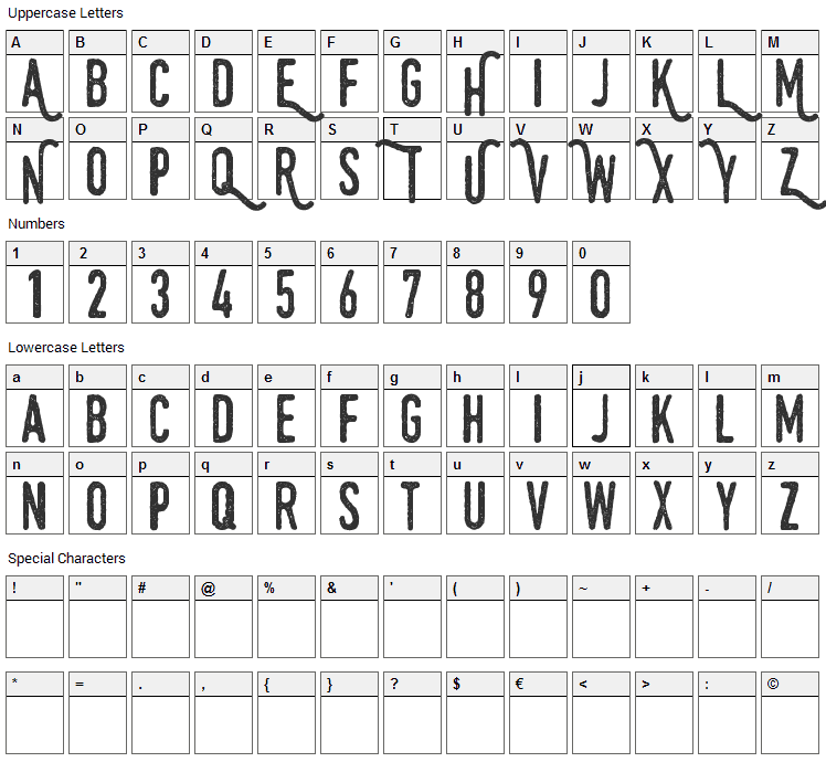 Swistblnk Monthoers Font Character Map