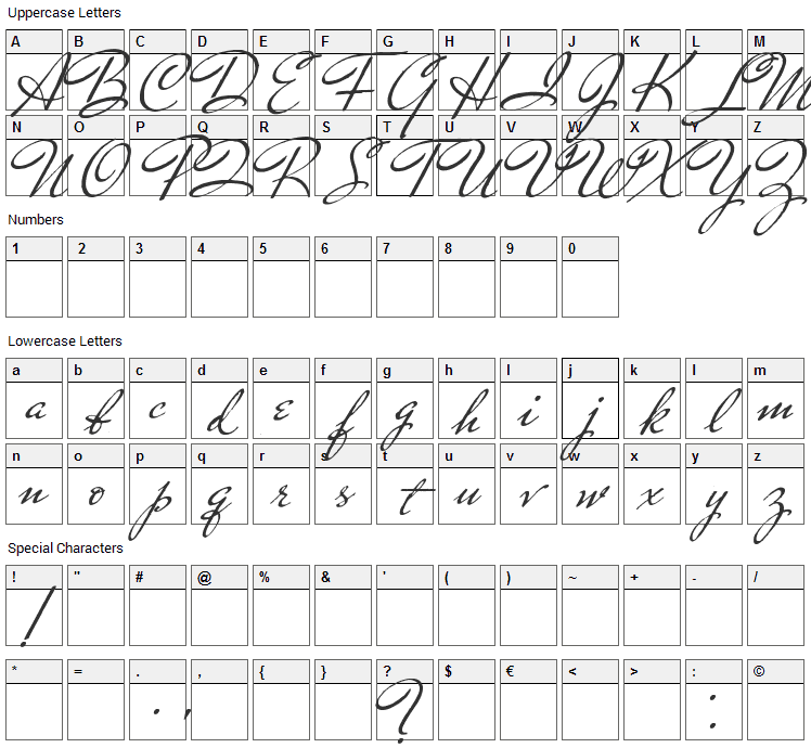 Take a Pebble Font Character Map