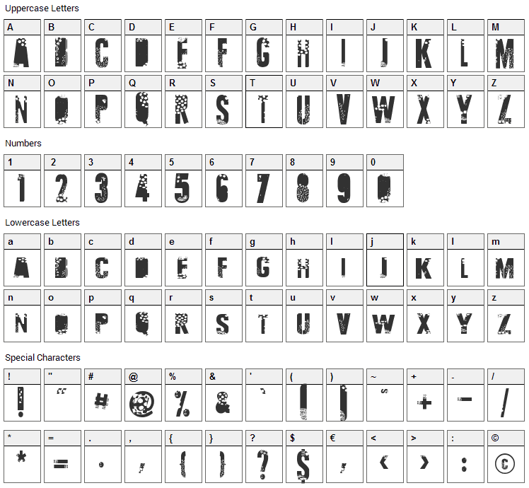 Talvez Assim Font Character Map