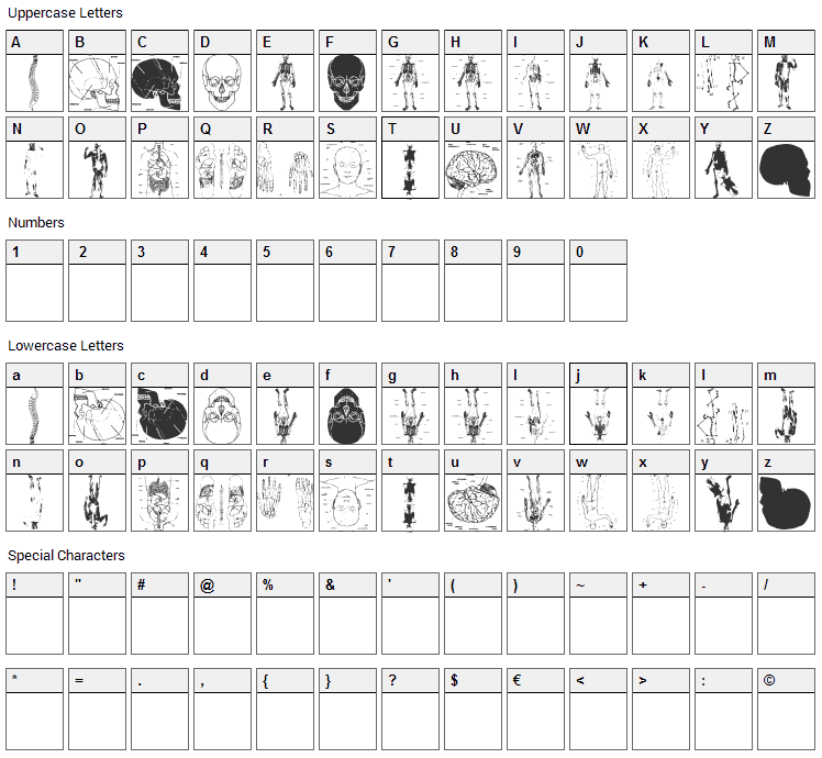 Tax Taxation Font Character Map