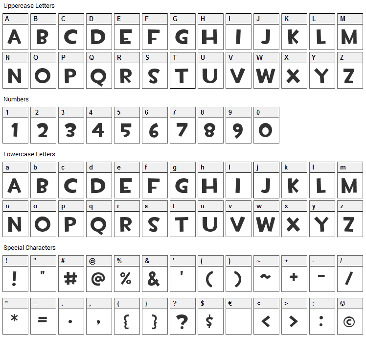 TF2 Build Font Character Map