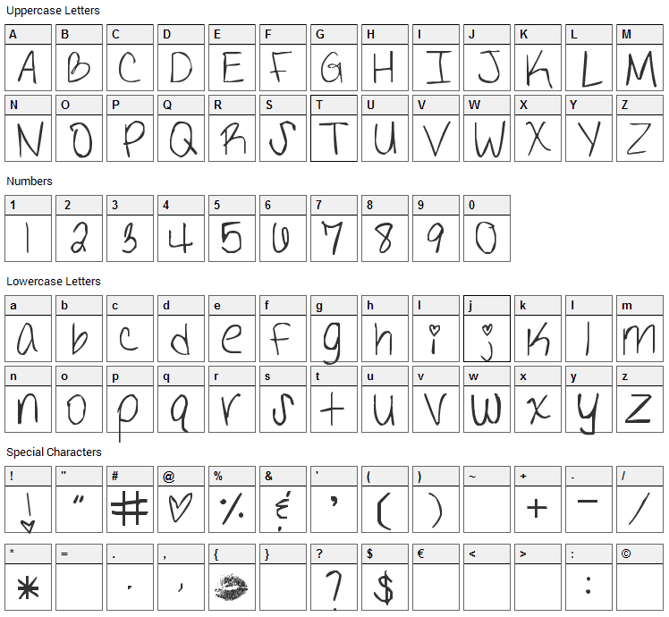 The Definition of Tabulous Font Character Map