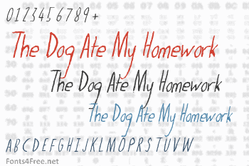 The Dog Ate My Homework Font