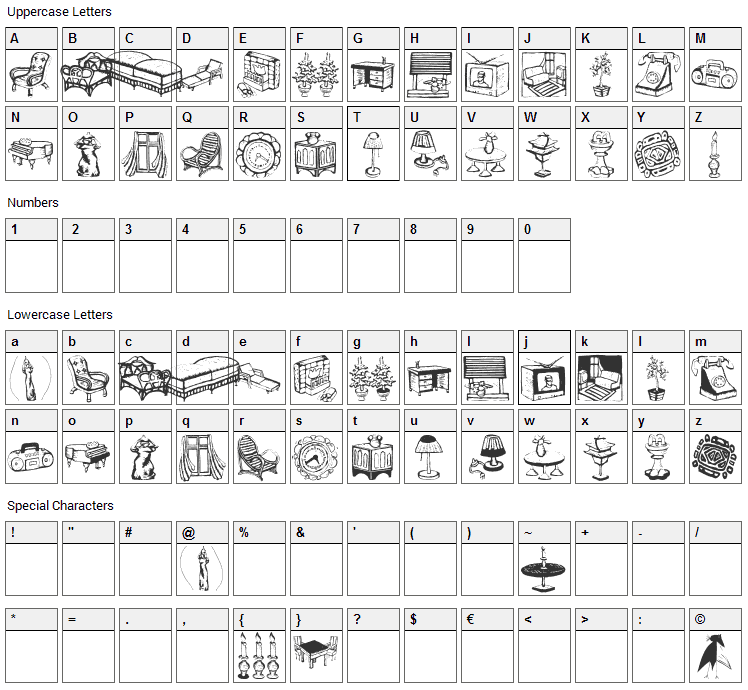 The Ikea Uniform Font Character Map