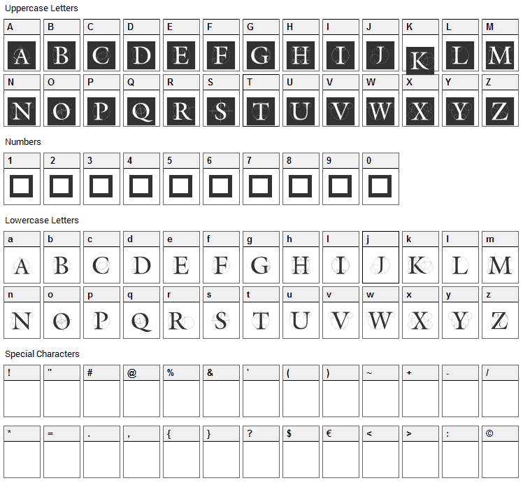 The Roots Font Character Map