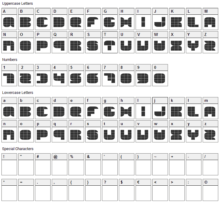 The Summer Edition Font Character Map