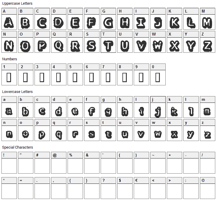 There goes the neighborhood Font Character Map