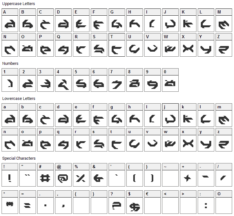 Third Party Font Character Map