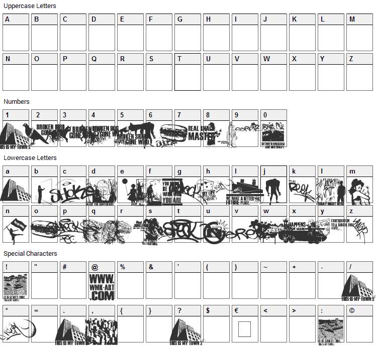 This Is My Town 2 Font Character Map
