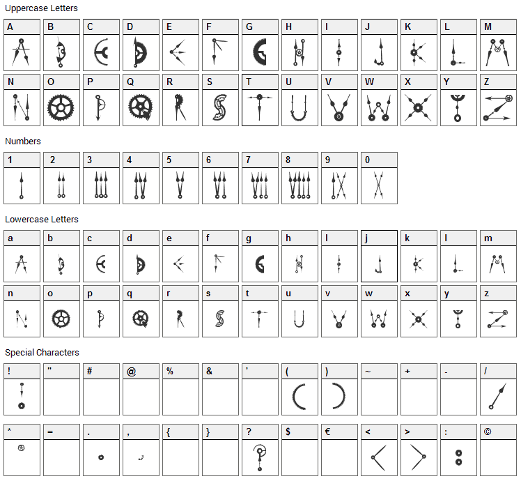 Time to get a Watch Font Character Map