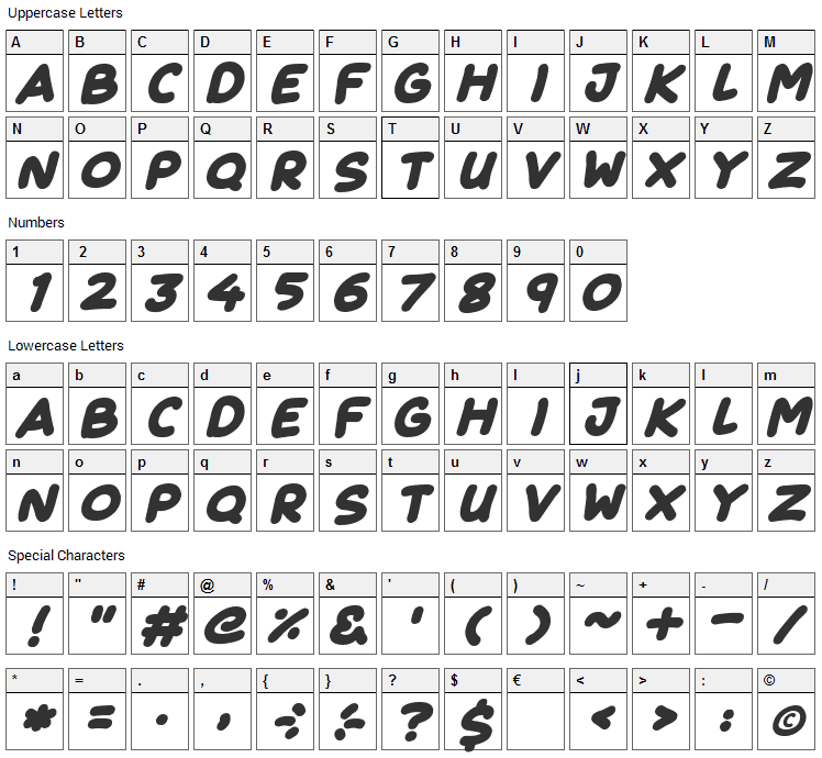 To Japan Font Character Map