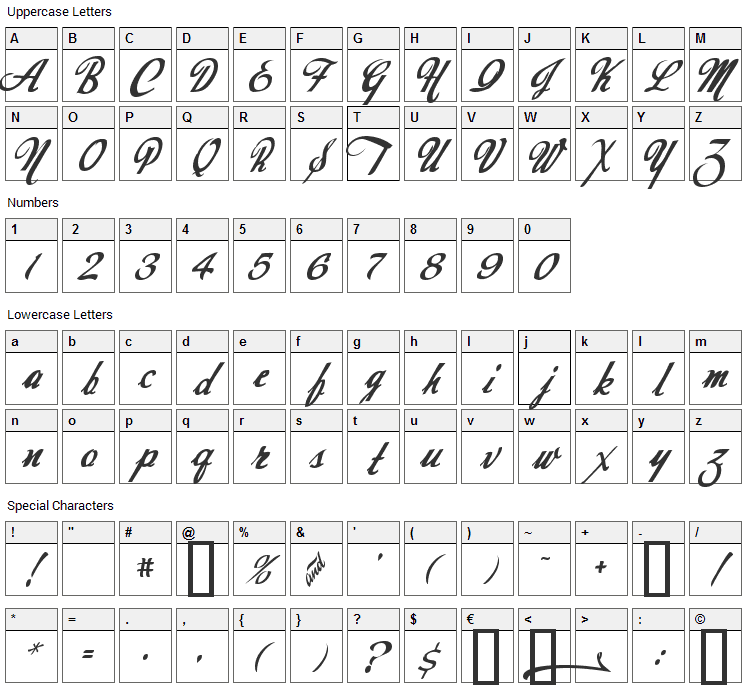 Today Font Character Map