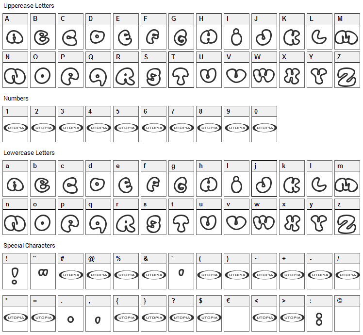 Tolo Font Character Map