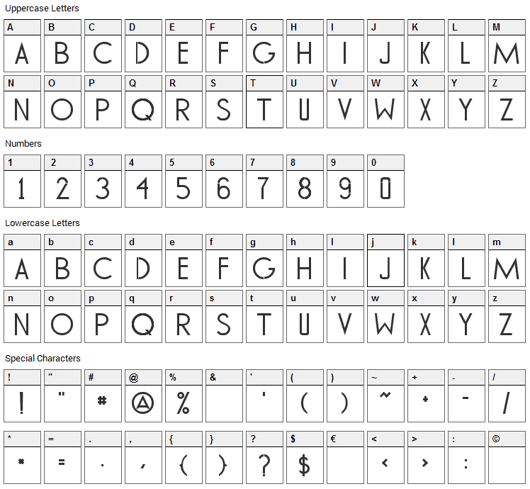 Tommy Hilfiger Font Character Map