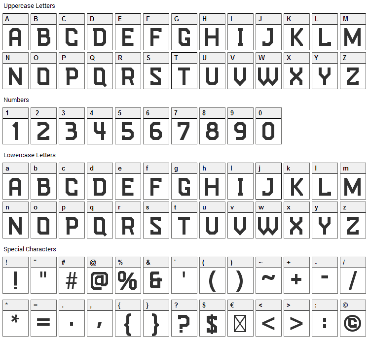 Tough Love Font Character Map