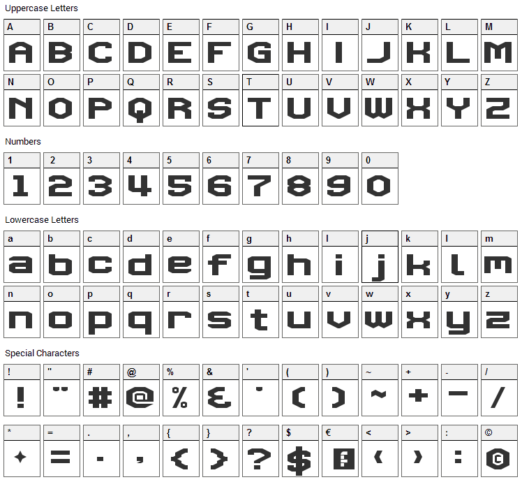 Triggering Fanfares Font Character Map