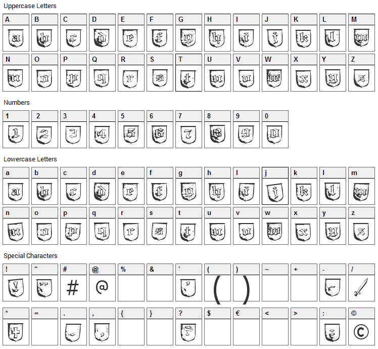 Troll Bait Font Character Map