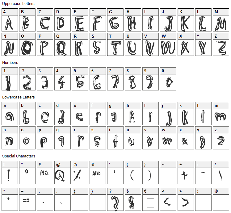 TruLogic Font Character Map