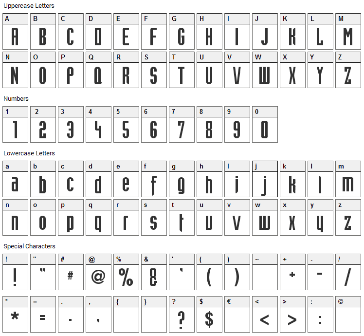 Trust this one Font Character Map