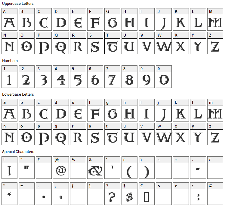 Two For Juan Font Character Map