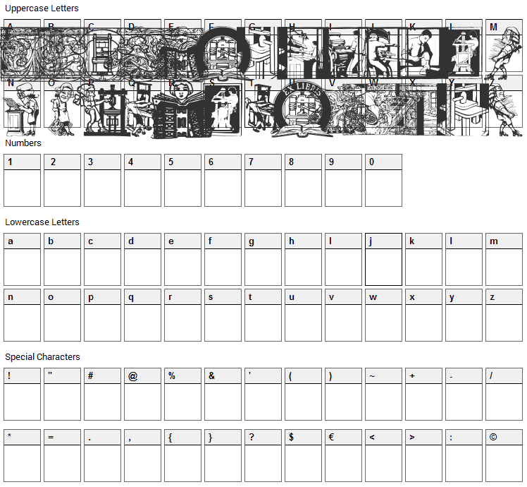 TypographyTribute Font Character Map