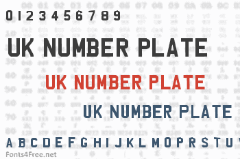 UK Number Plate Font