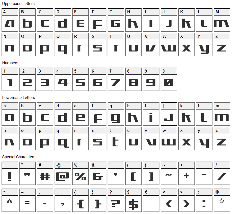 Ultramarines Font Character Map